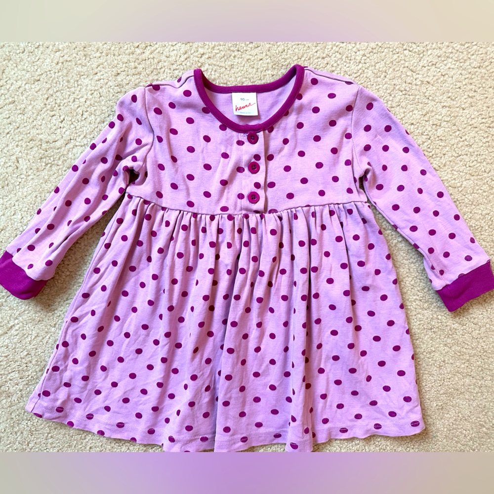 Hanna Andersson Dress Tunic Purple Polka Dot Toddler Kids